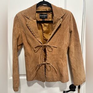 Vintage 90’s Y2K Retro Boho Tan 100% Leather Rampage Brand Size Small